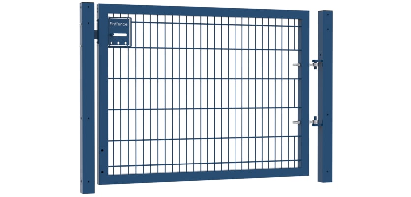 A 1.2m High by 2.0m Wide 868 Twin Mesh Apollo Single Leaf Gate in Blue with Sliding Latch