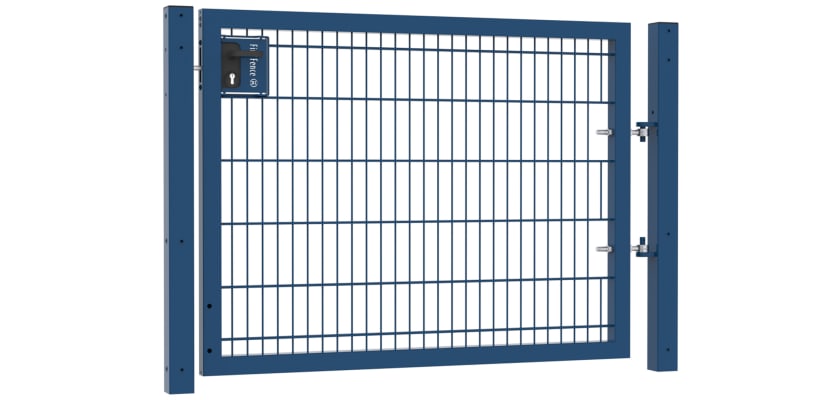 An Apollo Single Leaf 868 Twin Mesh Security Gate - 1.2m High x 2.0m Wide Blue finish with Key and latch Lock