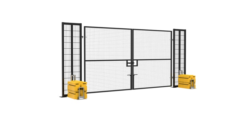 Side view of 2.4m High x 4.0m Wide RapidShield®Double Leaf Gate Kit