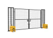 Side view of 2.4m High x 4.0m Wide RapidShield®Double Leaf Gate Kit