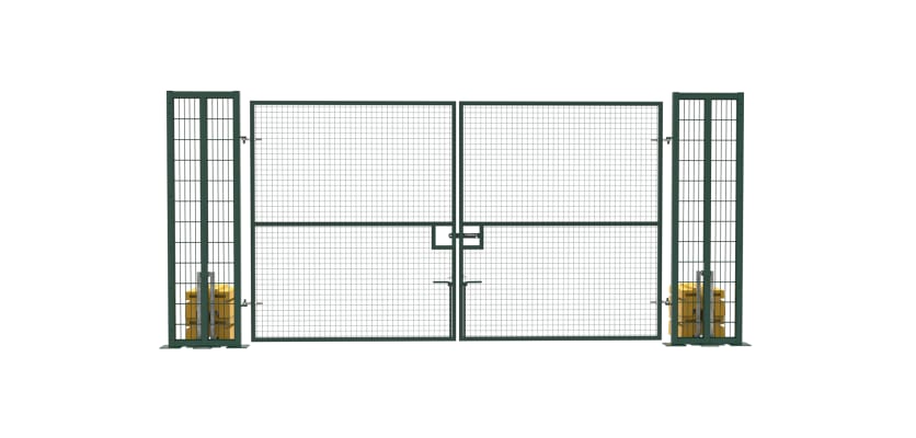 Green 2.4m High x 4.0m Wide RapidShield®Double Leaf Gate Kit