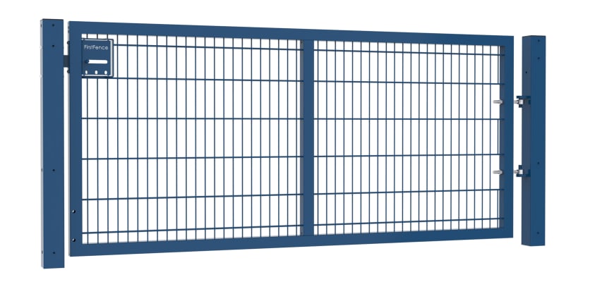 A 1.2m High by 2.5m Wide 868 Twin Mesh Apollo Single Leaf Gate in Blue with Sliding Latch