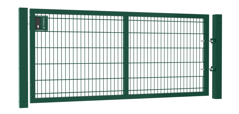 A Green Apollo 1.2m high by 2.5m Wide Twin Mesh gate with Key Lock