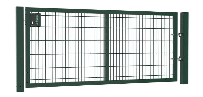 A Green Apollo 1.2m high by 2.5m Wide Twin Mesh gate with Key Lock