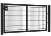 1.2m High by 2.5m Wide Apollo 868 Twin Mesh Single Leaf Gate in Black with Slider kit