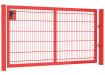 A Red 1.2m High by 2.5m Wide Apollo Twin Mesh Single Leaf Gate with Latch and Key Lock