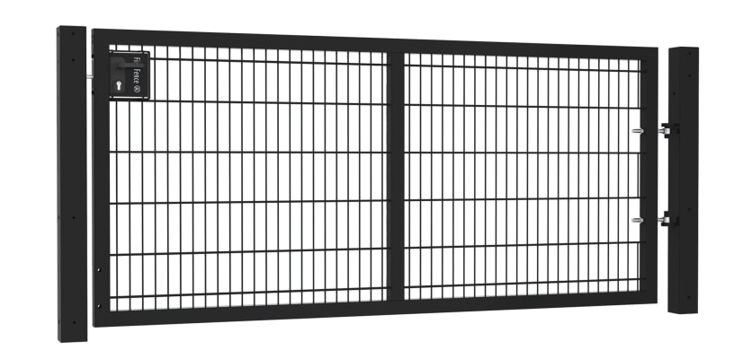 A 1.2m High by 2.5m Wide Single Leaf 868 Twin Mesh Apollo Security Gate in Black with Latch and Key Lock