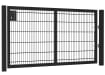 A 1.2m High by 2.5m Wide Single Leaf 868 Twin Mesh Apollo Security Gate in Black with Latch and Key Lock