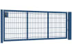 An Apollo Single leaf 868 Twin Mesh gate 1.2m high by 3.0m wide with a digital keypad - Blue finish