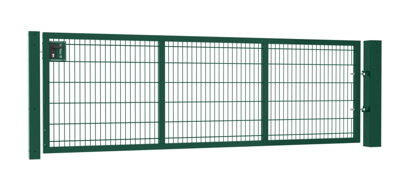 A Green Apollo 1.2m high by 3.0m Wide Twin Mesh gate with Key Lock