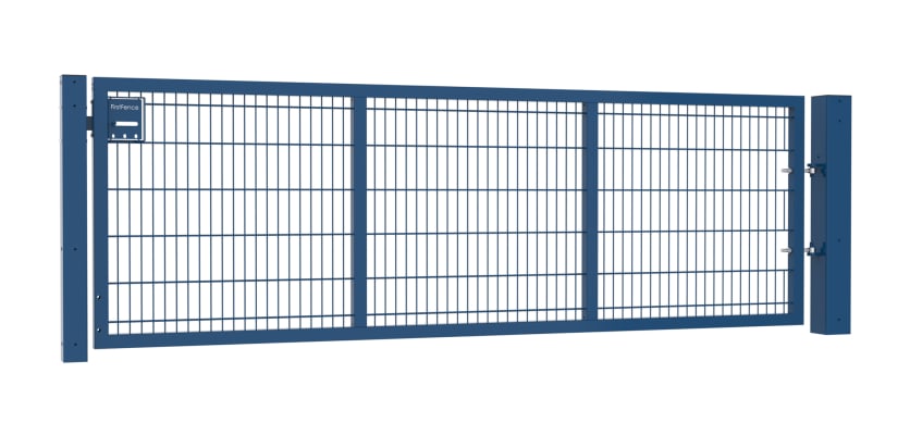 A 1.2m High by 3.0m Wide 868 Twin Mesh Apollo Single Leaf Gate in Blue with Sliding Latch