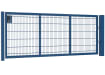 A Blue 1.2m High by 3.5m Wide Apollo 868 Twin Mesh Gate with Key Lock