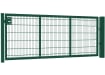 An Apollo 1.2m High by 3.5m Wide 868 Twin Mesh Single Leaf Gate in Green with Sliding latch