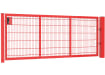 A Red 1.2m High by 3.5m Wide Apollo Twin Mesh Single Leaf Gate with Latch and Key Lock