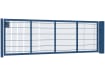 A Blue 1.2m High by 4.0m Wide Apollo 868 Twin Mesh Gate with Key Lock