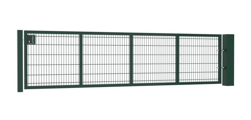 A Green Apollo 1.2m high by 4.0m Wide Twin Mesh gate with Key Lock