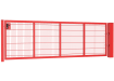 A Red 1.2m High by 4.0m Wide Apollo Twin Mesh Single Leaf Gate with Latch and Key Lock