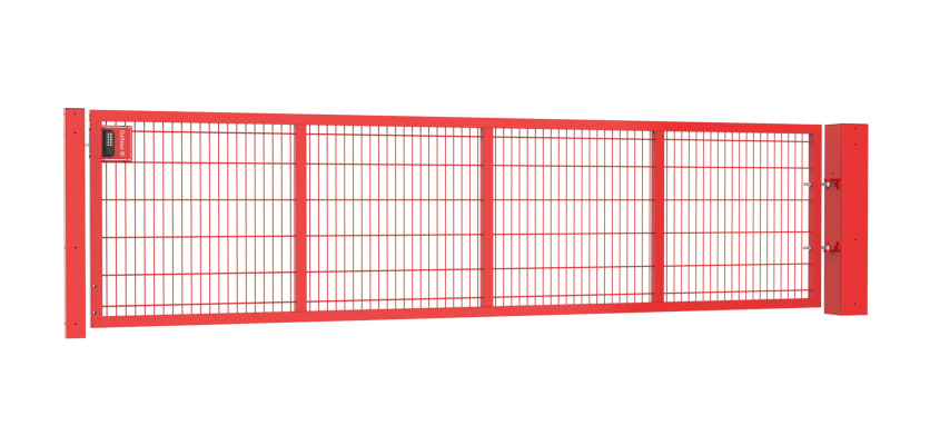 A 1.2m High by 4.0m Wide 868 Twin Mesh Apollo Single Leaf Gate in Blue with Sliding Latch