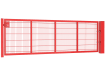 A Red 1.2m High by 4.0m Wide Apollo Twin Mesh Single Leaf Gate with Latch and Key Lock