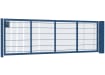 An Apollo Single leaf 868 Twin Mesh gate 1.2m high by 4.0m wide with a digital keypad - Blue finish
