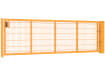 A Yellow 1.2m by 4.0m Apollo Single Leaf 868 Mesh Security Gate with Digital Lock