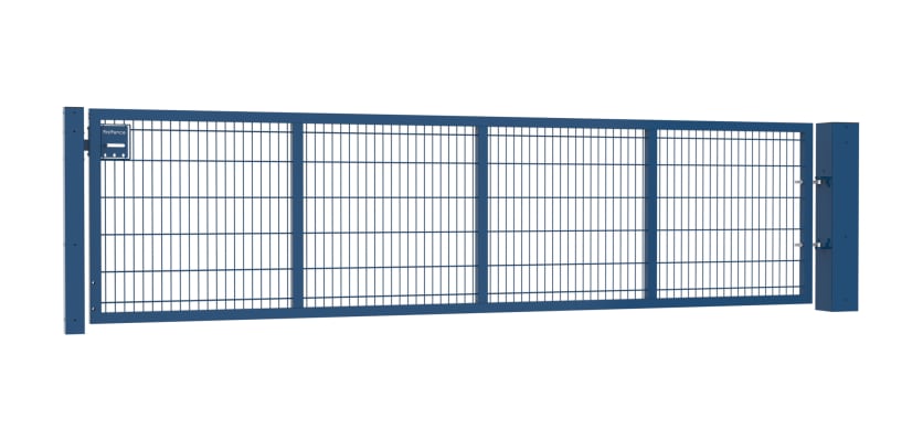 A 1.2m High by 4.0m Wide 868 Twin Mesh Apollo Single Leaf Gate in Blue with Sliding Latch
