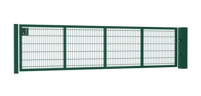A Green Apollo 1.2m high by 4.0m Wide Twin Mesh gate with Key Lock