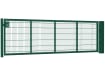 An Apollo 1.2m High by 4.0m Wide 868 Twin Mesh Single Leaf Gate in Green with Sliding latch