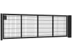 An 868 Twin Mesh Apollo Single Leaf Gate in Black - 1.2m High by 4.0m Wide with Key Lock