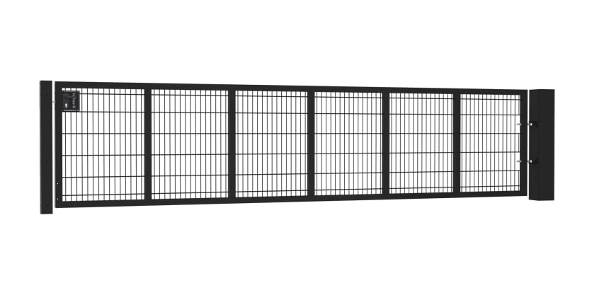 An Apollo 0.9m High by 5.0m Wide Green 868 Twin Mesh Gate with Digital keypad lock