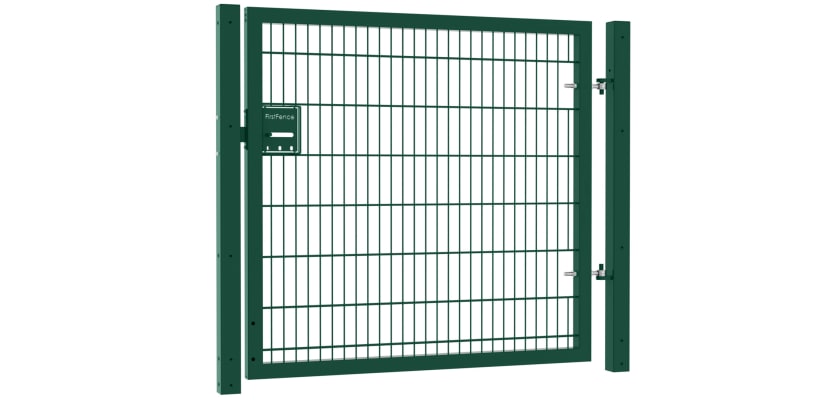 A Green Apollo 1.5m high x 1.0m wide 868 twin mesh single leaf security gate with slider