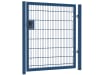 An Apollo 1.5m High x 2.0m Wide Single Leaf 868 Twin Mesh Gate with Key and Latch Lock - Blue PPC Finish