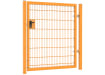 An Apollo 1.5m High x 2.0m Wide 868 Twin Mesh gate with Latch and Key Lock - Yellow PPC Finish 