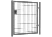 A Grey Apollo 1.5m high x 2.0m Wide Single Leaf Twin Mesh Gate with Latch and Key Lock 