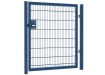A Blue Apollo 868 Twin Mesh Single Leaf Gate with Slider - 1.5m High x 2.0m Wide 