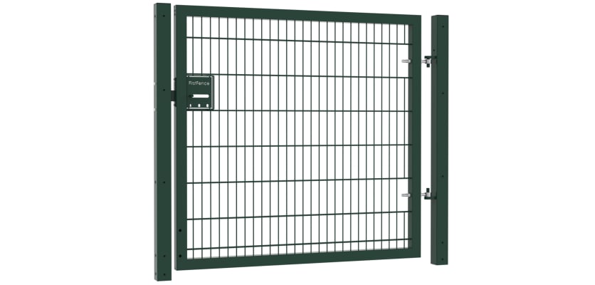 A Green Apollo 1.5m High x 2.0m Wide Single Leaf 868 Twin Mesh Gate With Slider