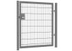 An Apollo 1.5m High x 2.0m Wide Single Leaf 868 Mesh Gate with Slider - Grey PPC Finish