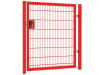 A Red Apollo 868 Twin Mesh Gate with Key and Latch Lock - 1.5m High x 2.0m Wide Single Leaf Gate