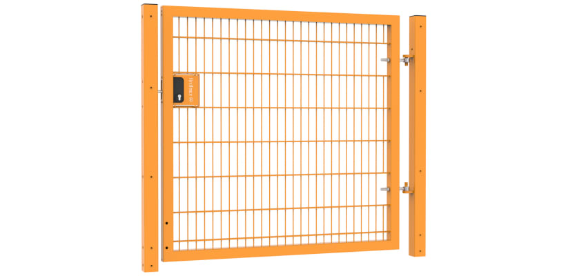 An Apollo 1.5m High x 2.0m Wide Single Leaf 868 Mesh Security Gate With Key Lock