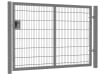 An Apollo 1.5m High x 2.5m Wide Single Leaf 868 Mesh Gate with Latch and Key Lock - Grey PPC Finish