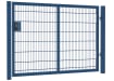 A Blue 1.5m High x 2.5m Wide Apollo 868 Twin Mesh Gate with Digital Lock 