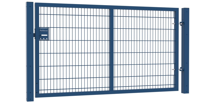 A Blue Apollo 1.5m High x 2.5m Wide Single Leaf 868 Twin Mesh Gate with Sliding Latch 