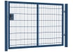 A Blue Apollo 868 Twin Mesh Gate with Latch and Key Lock - 1.5m High x 2.5m Wide Single Leaf 
