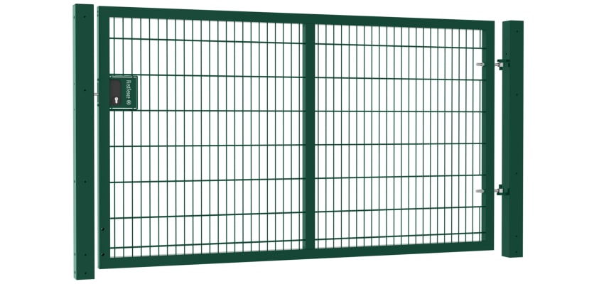 An Apollo 1.5m High x 2.5m Wide Single Leaf 868 Twin Mesh Security Gate With Key Lock