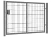 A Grey Apollo 1.5m High x 2.5m Wide Single Leaf 868 Twin Mesh Gate with Digital Lock