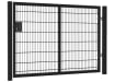 A Black 1.5m High x 2.5m Wide Single Leaf 868 Twin Mesh Security Gate with Key Lock - Apollo Security Gates