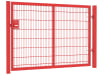 A Red Apollo 1.5m High x 2.5m Wide Single Leaf 868 Mesh Security Gate with Sliding Latch