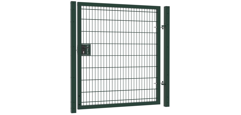 A Green Apollo 1.8m High x 1.2m Wide Single Leaf 868 twin Mesh Gate with Latch and Key Lock 