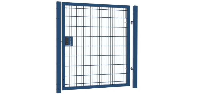 A 1.8m High x 1.2m Wide Single Leaf 868 Mesh Apollo Gate with Key Lock - Blue PPC FInish
