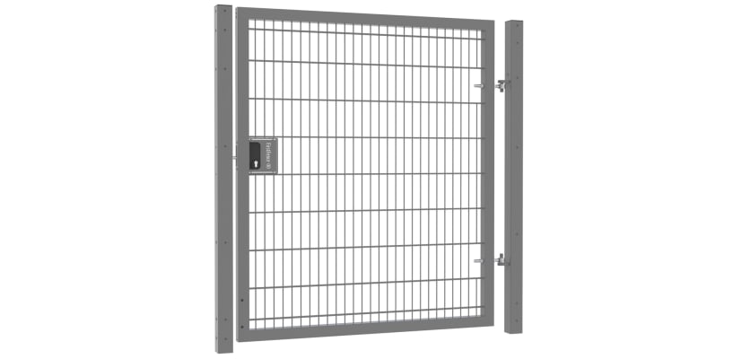 A Grey 868 Twin Mesh Gate with Key Lock - Apollo 1.8m High x 1.2m Wide Single Leaf Security Gate